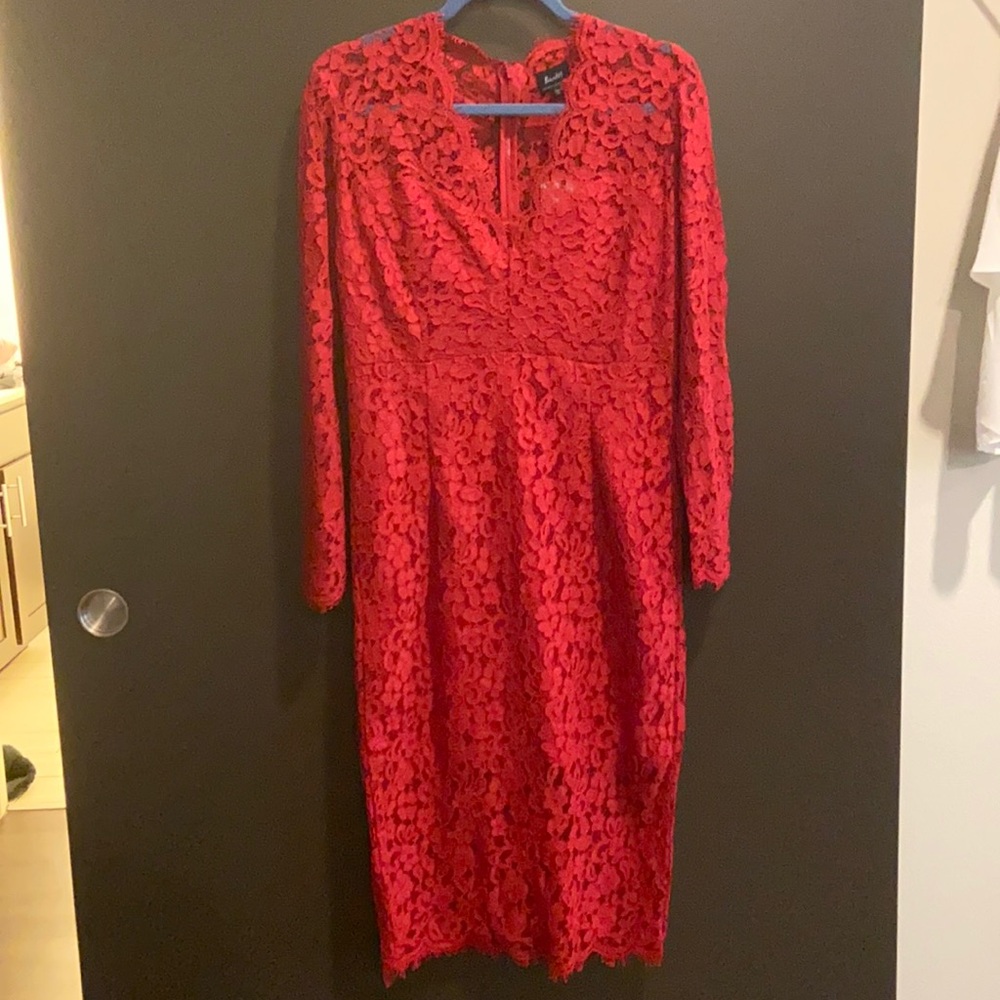 NEW Red Lace Cocktail Evening Holiday Party Dress